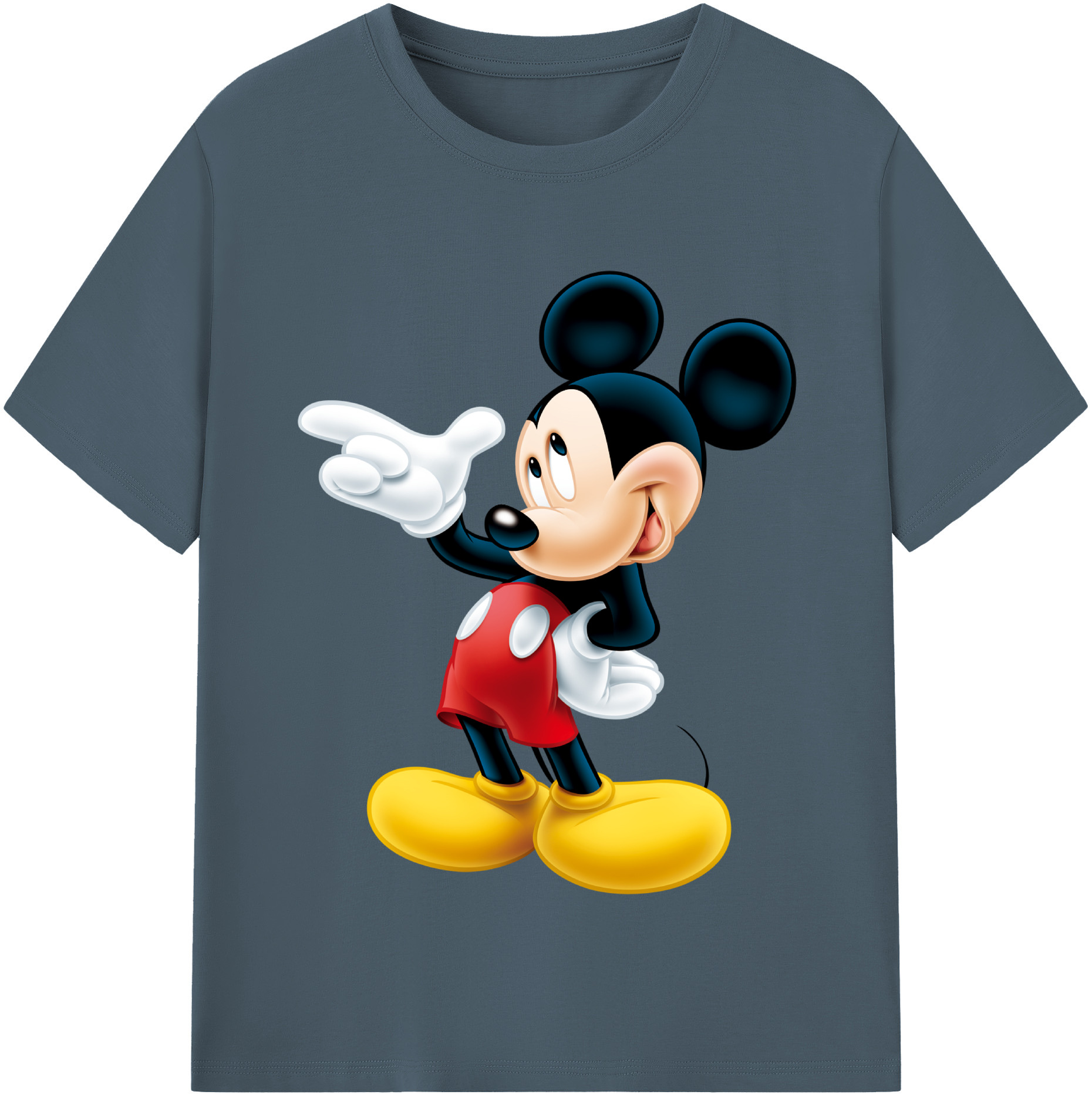 （画像用） ミッキーマウス Mickey Mouse 綿100％半袖Tシャツ（フロントプリント）